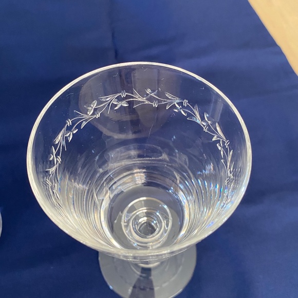 Set of 3 Hawkes Cut Crystal Patricia Water Goblet Wine Glasses - Picture 3 of 7